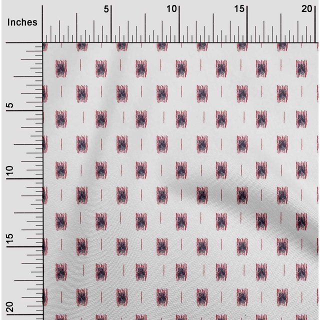 oneOone Tissu en Coton et Soie, Imprimé Ikat, 42 Pouces de Large