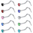 thumbnail image 1 of MesaSe 30Pcs Nose Studs 20G Nose Rings Mix Color Surgical Steel Nose Piercing Jewelry Women, 1 of 8