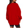 thumbnail image 3 of ORUYROP Chandails en Molleton Surdimensionnés pour Femmes Manches Longues Col Rond Chandail Décontracté Ample Couleur Unie Polaire Tops Pulls, 3 of 7
