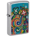 thumbnail image 1 of Zippo 48579 Flower Power Design Street Chrome Windproof Lighter, 1 of 5