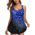 thumbnail image 3 of Meichang Tankini Maillot de Bain pour Femmes Contrôle du Ventre 2 Pcs Maillots de Bain Mode Été Imprimé Dégradé Robe de Bain avec Shorts Maillots de Bain, 3 of 5