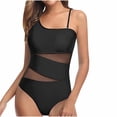 thumbnail image 1 of Diufon Swimsuit for Women Trendy Mesh Backless Bathing Suits Summer Beach Solid Color Tight Swimwear, 1 of 5