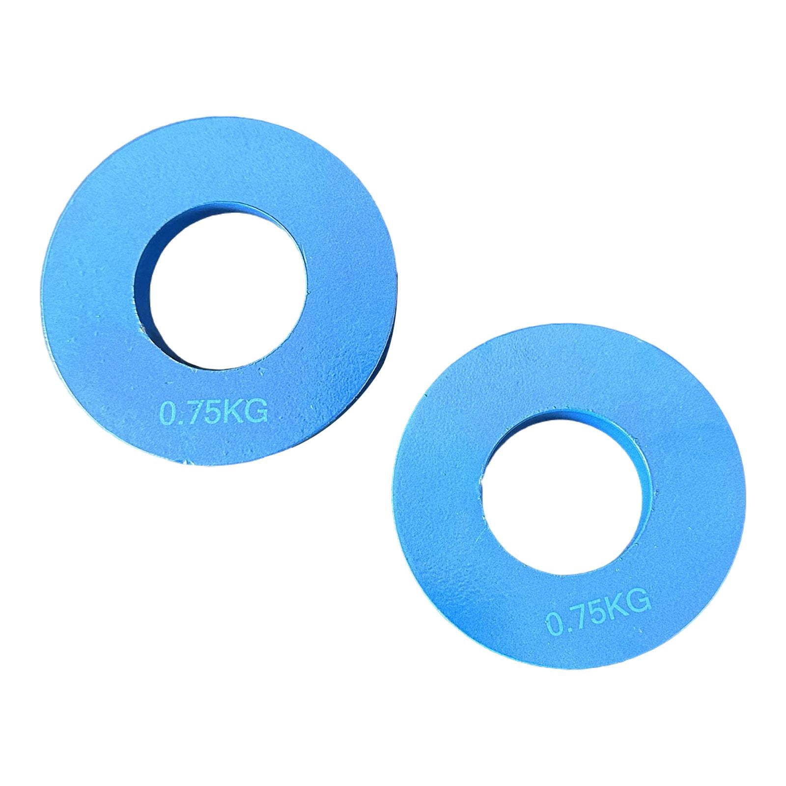 DYNWAVECA 2 Pcs Plaques d'Haltère Entraînement de Force Plaque de Poids Professionnels de la Mise en Forme Bleu 0,75 kg