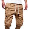 thumbnail image 1 of HWRETIE Men Sweatpants Solid Color Sport Shorts Loose Fit Drawstring Pants Casual Athletic Wear, 1 of 3