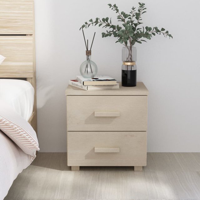 vidaXL Table de Chevet HAMAR Marron Miel 40x35x44.5cm Pin Massif