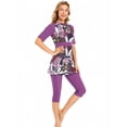 thumbnail image 4 of KXCFCYS Maillot de Bain Modeste à Manches Courtes Burkini Islamique Hijab pour Femmes, 4 of 7