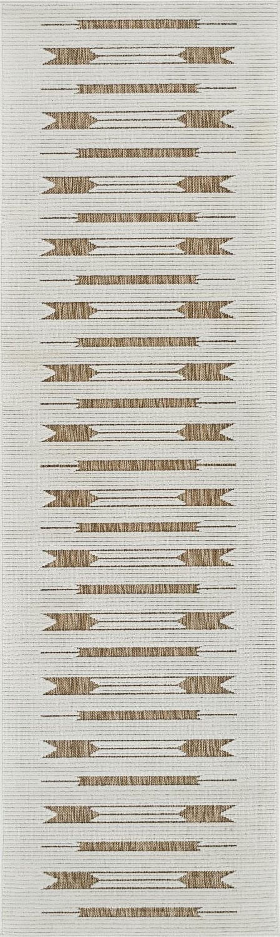 Rug Branch Maise Abstract Indoor Outdoor Area Rug, Beige Brown, Modern - Entryway, Hallway, Bathroom, and Kitchen