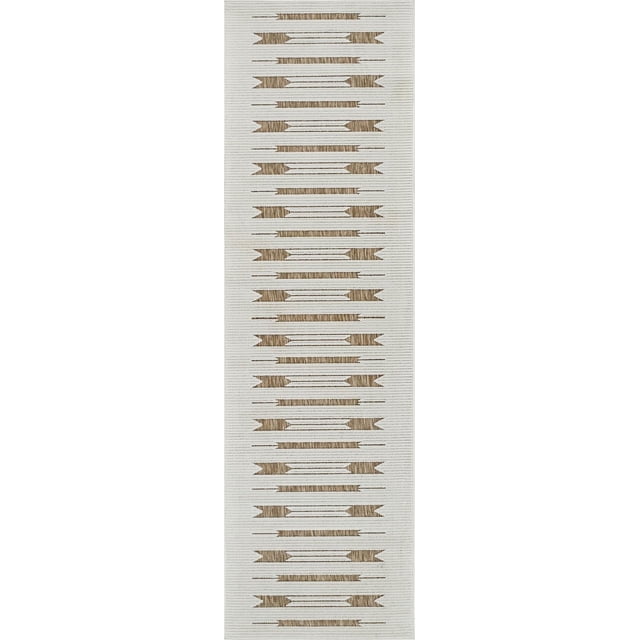 Rug Branch Maise Abstract Indoor Outdoor Area Rug, Beige Brown, Modern - Entryway, Hallway, Bathroom, and Kitchen