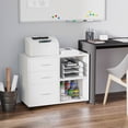 thumbnail image 2 of HOMCOM Printer Stand Mobile Printer Table W/ Storage Wheels White, 2 of 10
