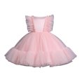 thumbnail image 1 of Robes pour Ados Perles à Volants Fleur Mariage Concours Anniversaire Soirée Tutu Robe Filles Rose 5-6 Ans, 1 of 4