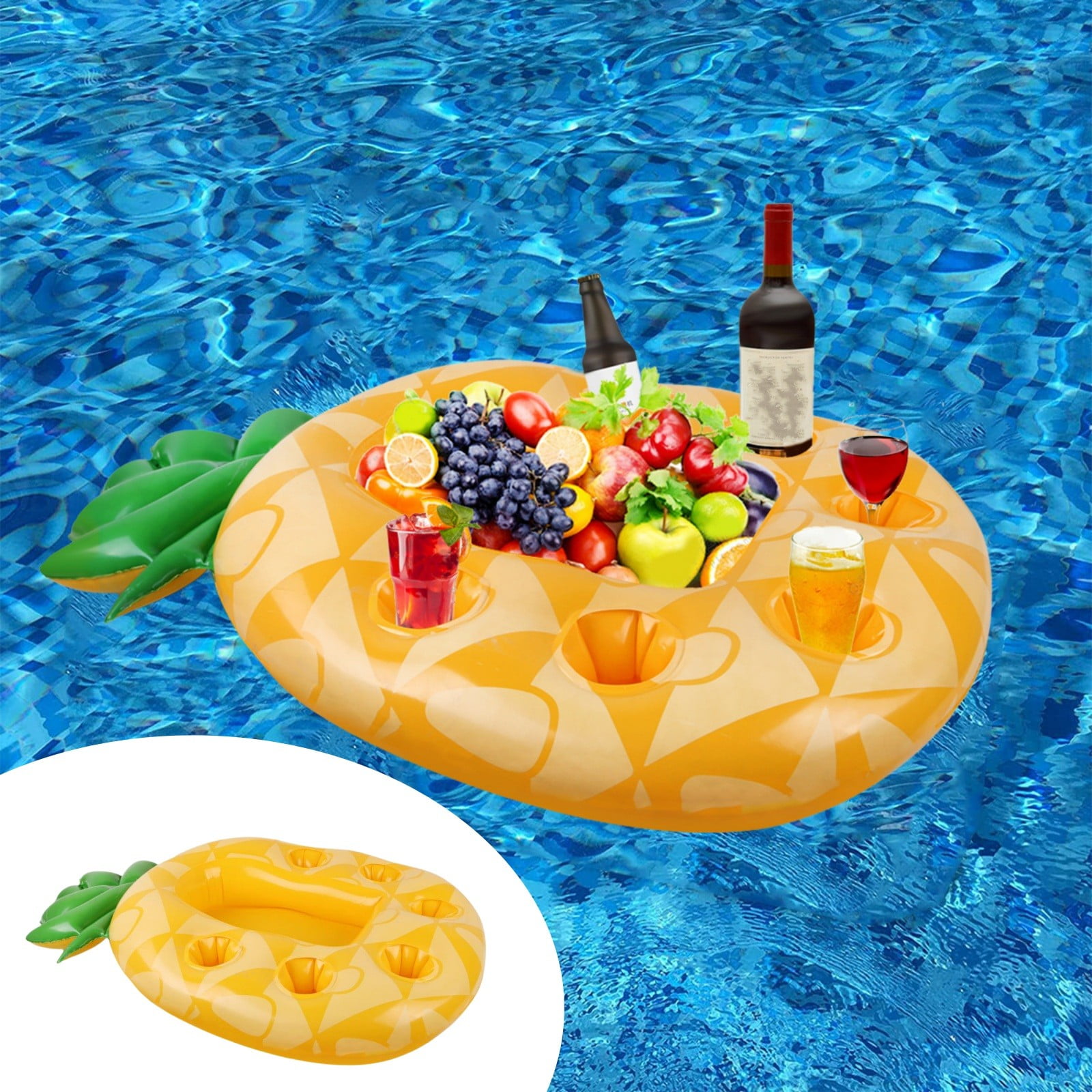 Porte-Gobelet Gonflable Piscine 8 Trous Bar Flottant Plateau à Boissons pour Spa Plage et Soirée Piscine Vert - Jardin