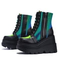 thumbnail image 1 of HKEJIAOI Bottes à Plateforme Mode pour Femmes Bottes Compensées Multicolores pour Dames Chaussures à Plateforme à Fermeture Éclair, 1 of 5