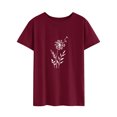 thumbnail image 3 of T-shirt Uni à Manches Courtes Imprimé Pissenlit pour Femme, 3 of 6
