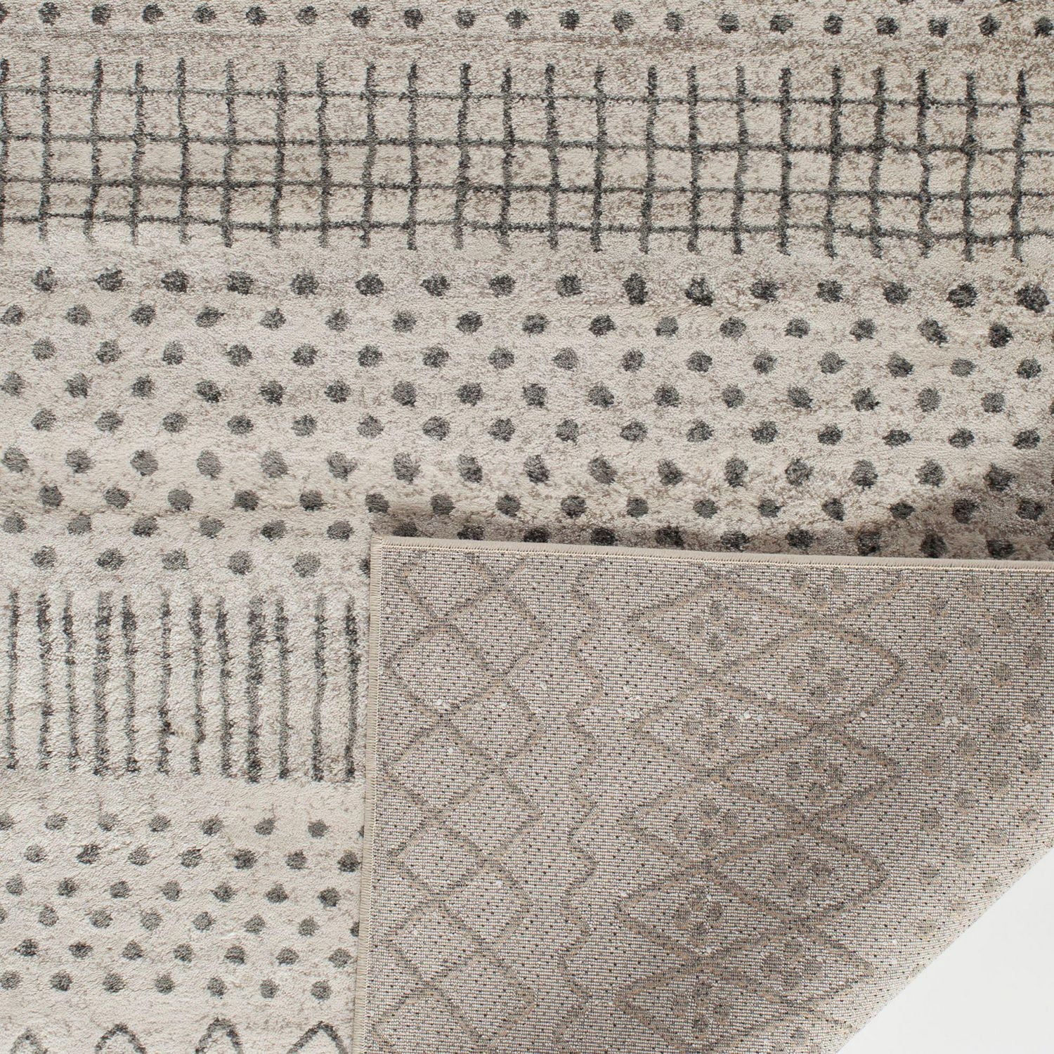 Tapis tissé brun et gris Zunthus