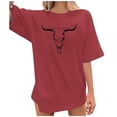 thumbnail image 1 of TINZ T-Shirt Décontracté à Manches Courtes Col Rond Imprimé Ample pour Femmes T-Shirt de Baseball et Chemises T-Shirt Uni pour Femmes, 1 of 4