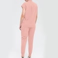 thumbnail image 4 of TIMIFIS Scrub for Women Set Jogger Pants Summer V-Neck Top and Drawstring Jogger Pants Stretch Nursing Uniform Scrub Set with Pockets pring/Summer, 4 of 7