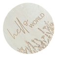 thumbnail image 1 of <p>Baby Announcement Sign, Hello World Baby Sign Photo Prop Commemorate Round Decor 5.9in Basswood  For Shower</p>, 1 of 7
