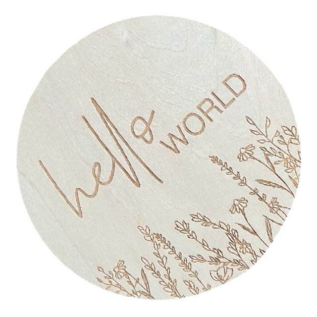 <p>Baby Announcement Sign, Hello World Baby Sign Photo Prop Commemorate Round Decor 5.9in Basswood For Shower</p>