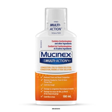 Mucinex Multi Action Liquid - Solution pour la Congestion, le Rhume et la Toux