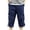 Navy Blue, variant on ohmzyzo Men's Lightweight 3/4 Long Cargo Shorts Summer Cotton Elastic Waist Work Shorts Multi-Pockets Capri Pants