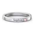 thumbnail image 1 of Bague Empilable avec Pierre de Naissance et Gravure - Tourmaline Rose (Octobre), 1 of 7