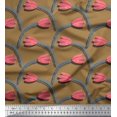thumbnail image 1 of Soimoi Poly Georgette Fabric Leaves & Tulip Floral Printed Craft Fabric by the Yard 42 Inch Wide, 1 of 3