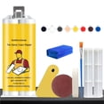 thumbnail image 2 of JZCHUNTOY Tile Crack Repair Kit, 23 Pieces Set With Putter Scraper Duster Brush Masking Tape Sandpaper Pigment Cloth, Fast Fixing Adhesive Filler, For Ceramic Tiles Floor Holes Scratches Renovation, 2 of 9