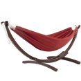 thumbnail image 1 of Vivere Double Sunbrella Cotton Hammock with Solid Pine Arc Stand, 1 of 2