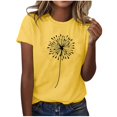 thumbnail image 3 of Liquidation d'Économies d'Été Iumwxz Tunique Coupe Classique T-Shirt d'Été Décontracté Hauts pour Femmes T-Shirt Graphique Floral Hauts T-Shirt à Manches Courtes Col Rond Hauts pour Dames Offres Hebdomadaires Date, 3 of 5