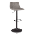 thumbnail image 1 of Bouclair Tabouret de Bar Réglable Gris Texturé en Similicuir et Métal, 1 of 10