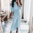 thumbnail image 2 of Pompotops Robe d'Été Décontractée Aguichant pour Femmes à Manches Longues avec Ouverture à Boutons en Solde, 2 of 4