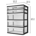 thumbnail image 4 of Sterilite 5 Drawer Black Wide Cart, 4 of 6