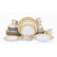 thumbnail image 1 of Mikasa Vaisselle Ensemble de 42 Pcs Parchemin Or, Service pour 8 Personnes + 2 Pcs de Service Porcelaine Fine, 1 of 5