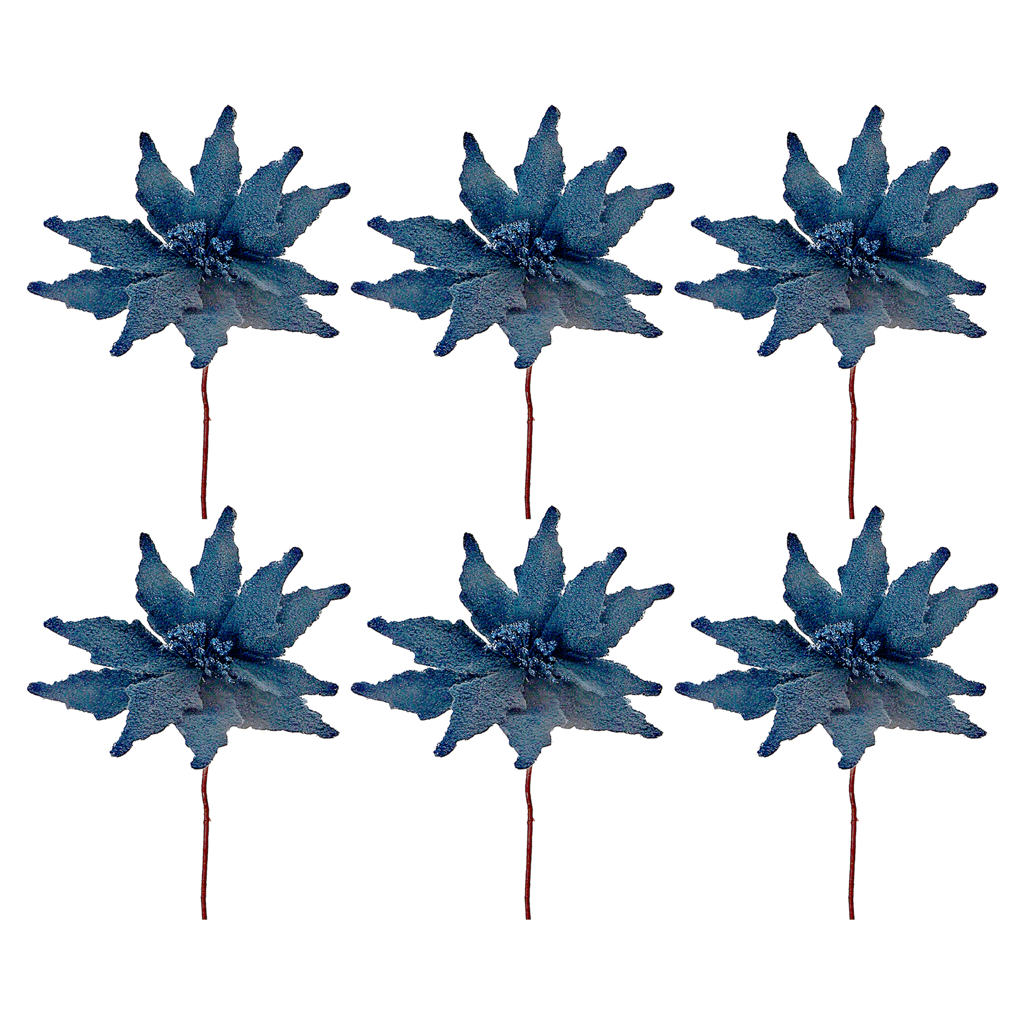 Pics À Poinsettia Sherpa (Gris) - Lot De 6