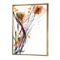 thumbnail image 1 of Fleurs Orange Abstraites Peintes à la Main - Toile Encadrée Traditionnelle, 1 of 3
