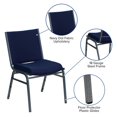 thumbnail image 3 of 4 Pk. HERCULES Series Heavy Duty Navy Blue Dot Fabric Stack Chair, 3 of 9