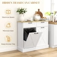 thumbnail image 4 of HOMCOM Armoire à Déchets Basculante, Îlot de Cuisine avec 2 Tiroirs, Blanc, 4 of 10