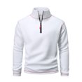 thumbnail image 1 of Ediodpoh Chandail à Col Roulé pour Homme Chaud Automne et Hiver Double avec Couleur Manteau à Fermeture Éclair Chandails pour Homme Blanc TTG, 1 of 7