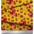 thumbnail image 2 of Soimoi Rayon Crepe Fabric Raspberry,Strawberry & Cherry Fruits Printed Craft Fabric by The Yard 46 Inch Wide, 2 of 3