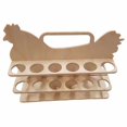 thumbnail image 2 of Oleegame 2PC Produce Storage creative hen shaped egg storage rack Farm the coop egg storage rack wooden egg rack kitchen storage organizing rack Beige, 2 of 9
