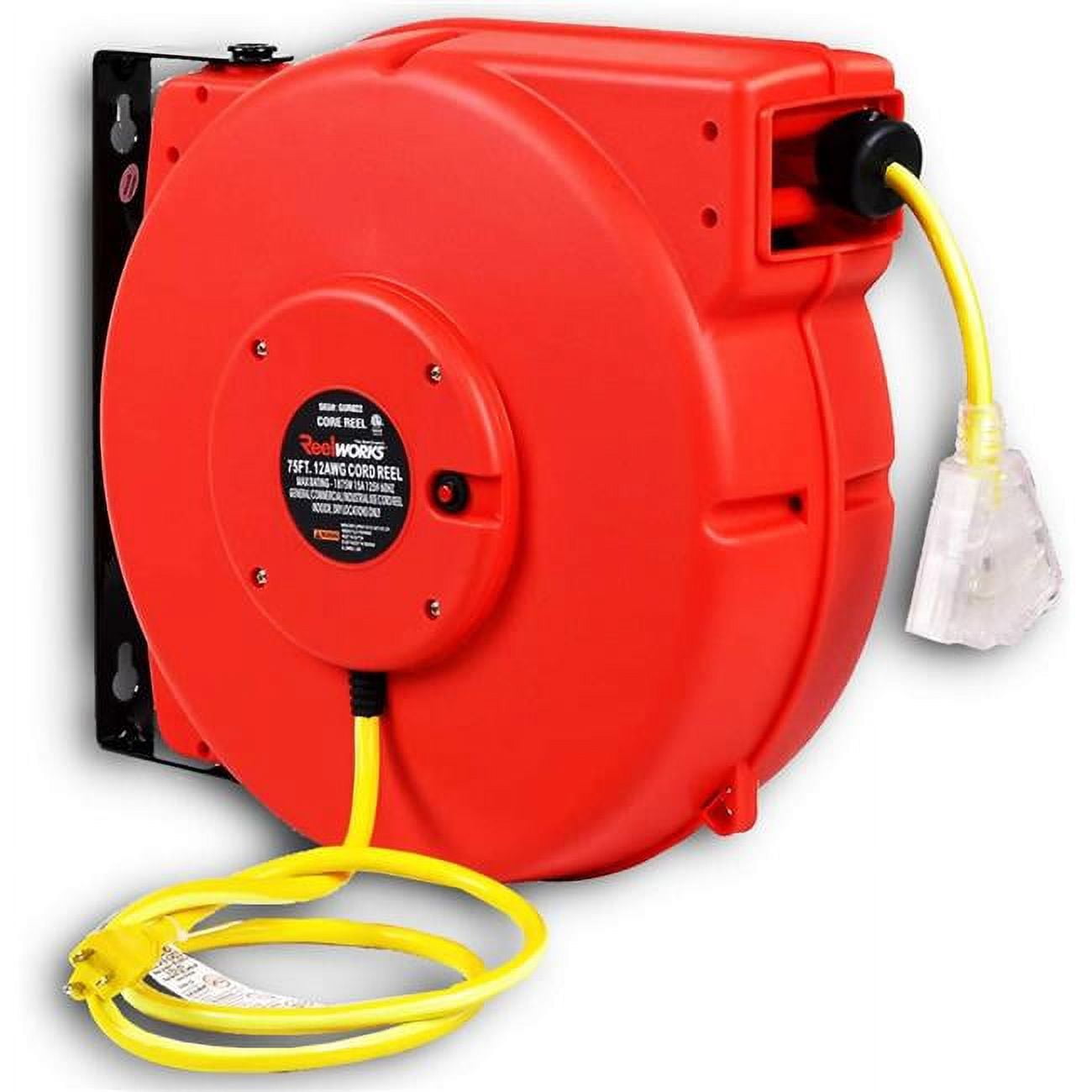 Reelworks TRI-GUR022 80 ft. Retractable Extension Cord Reel