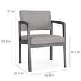 thumbnail image 3 of Fauteuil d'Appoint pour Réception et Salle d'Attente Lenox en Acier / Acier Charbon / Brun, 3 of 5