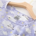thumbnail image 4 of Lcziwo Robe de Nuit en Coton pour Femmes à Manches Courtes, Imprimée Graphique, Confortable et Mignonne, Robe de Nuit d'Été, Violet, TG, 4 of 7