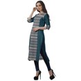 thumbnail image 4 of Moomaya Kurtis Droits Imprimés pour Femmes, Col en V, Manches Retroussables, Kurta Tunique, 4 of 6