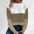 thumbnail image 4 of Timegard Tops for Women Lightweight Drop Shoulder Sweaters Crewneck Long Sleeve Pullover Tops Block Color, 4 of 9