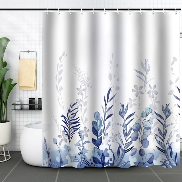 Birdeem Crochets pour Rideau de Douche, Rideaux de Douche pour Salle de Bain, Rideau de Douche Décoration de Salle de Bain Cloison Tissu Impression Numérique Rideau de Salle de Bain Imperméable avec Crochets Sans Perçage