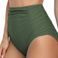 thumbnail image 4 of Womens High Waisted Bikini Bottom Ruched Side Swim Shorts Tankini Briefs, 4 of 6