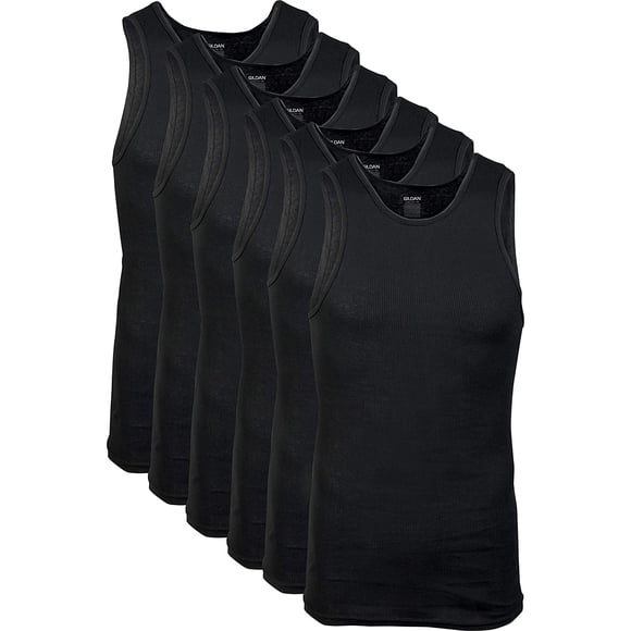 Men's A-Shirts Multipack, Black, Large