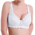 thumbnail image 2 of Sentmoon Bras for Women No Underwires Plus Size Comfortable Bras for Women Lace Bra Lift Wide Strap Thin Style Breathable Solid Color Workout Bra Soft and Comfortable for Running White 90B, 2 of 5