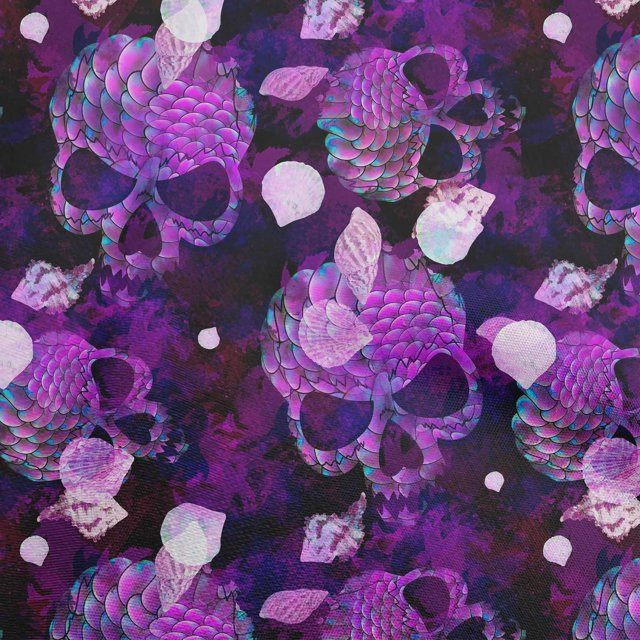 oneOone Velvet Purple Fabric Skull Sewing Craft Projects Fabric Prints By Yard 58 Inch Wide
